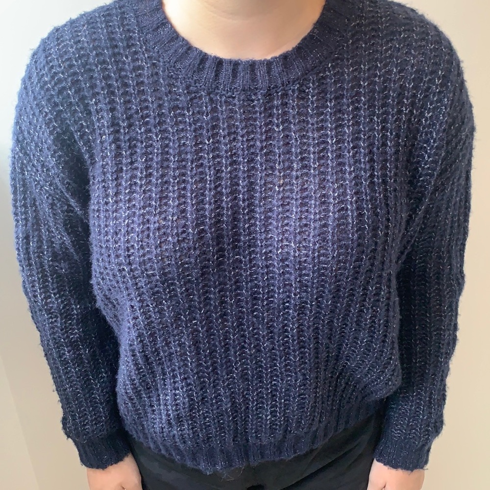 Navy cable knit sweater from Garage (XS)